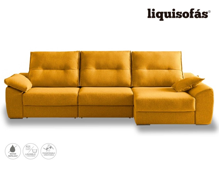 SOFÁ CHAISE LONGUE DESLIZANTE FRONTAL Y RECLINABLE MOD. FRIDAY