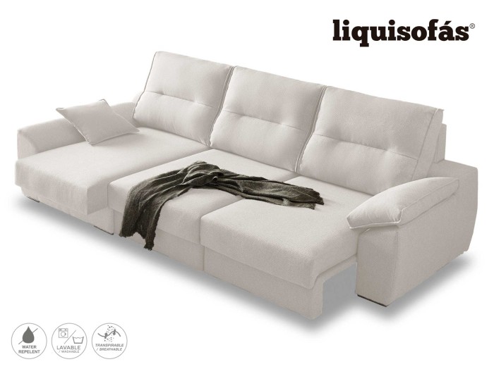 SOFÁ CHAISE LONGUE DESLIZANTE FRONTAL Y RECLINABLE MOD. FRIDAY