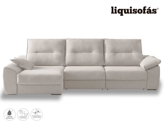 SOFÁ CHAISE LONGUE DESLIZANTE FRONTAL Y RECLINABLE MOD. FRIDAY