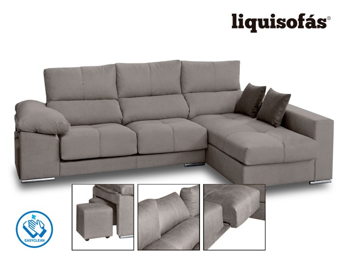 SOFÁ CHAISELONGUE DESLIZANTE Y RECLINABLE MOD. PÉTALO