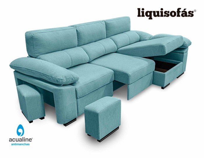 SOFÁ CHAISE LONGUE RECLINABLE Y DESLIZANTE FRONTAL MOD. SILK